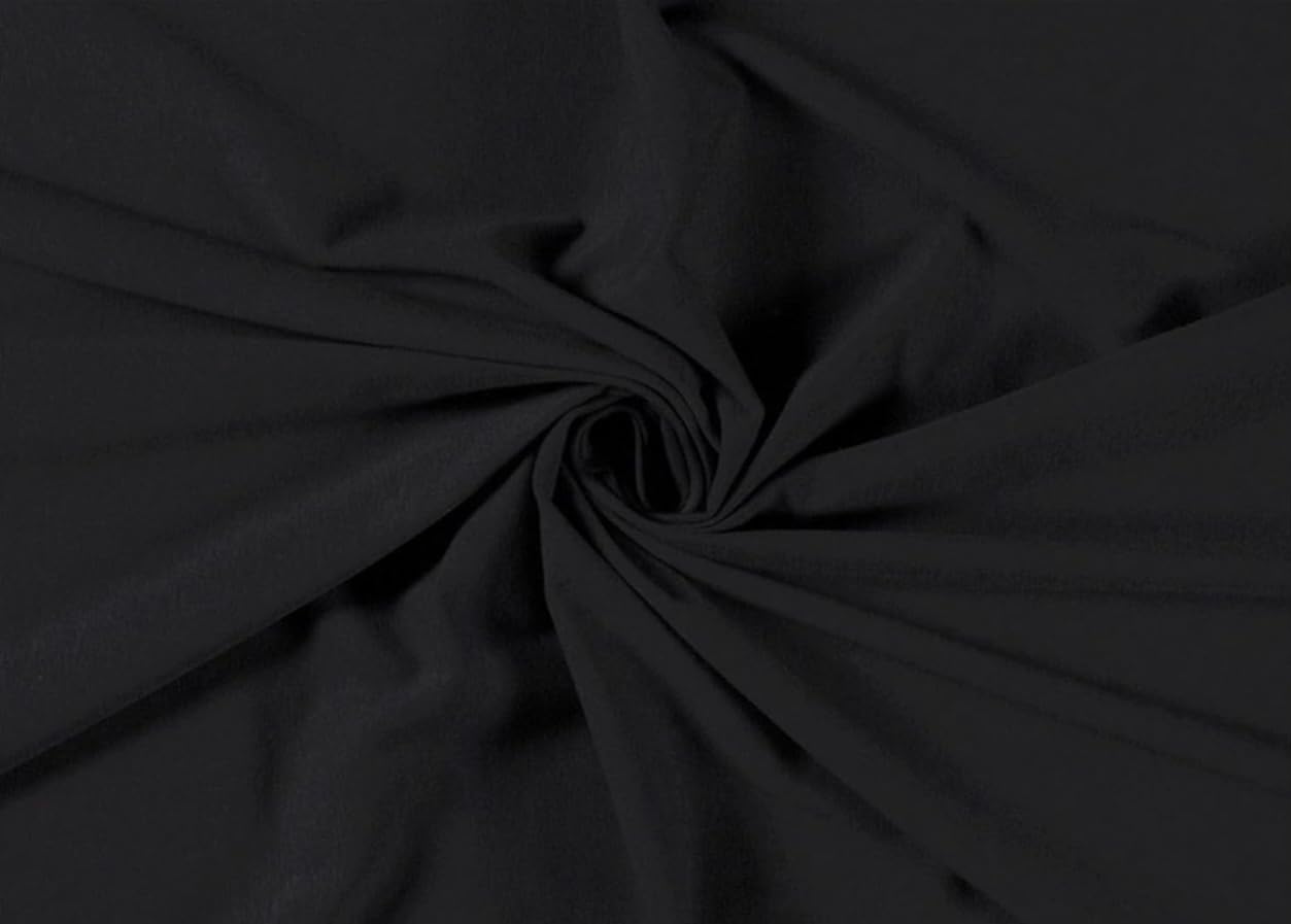 Black Cotton Jersey Fabric 4 Way Stretch 100 Cotton 60” Wide