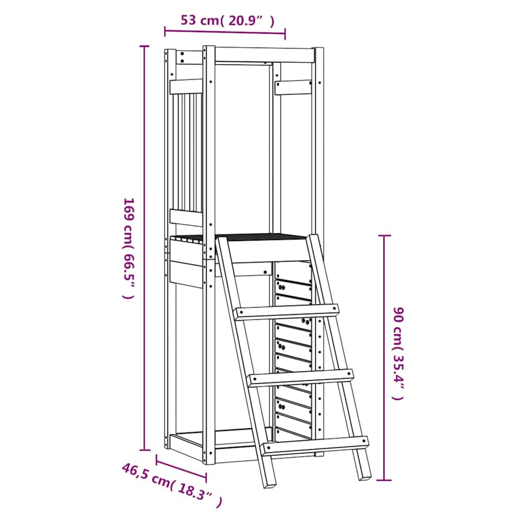 Generico Set da Gioco 53x46,5x169 cm in Legno Massello di Pino,Giochi e Giocattoli,Attrezzatura Gioco per Esterni,Set Altalena e Set di gioco-826559