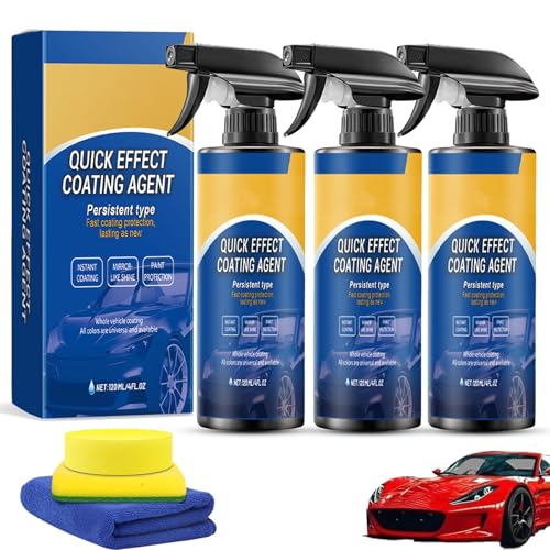Advanced Car Quick-Acting Coating Agent Spray, Quick Effect Coating Agent, 3 in 1 Multi-Functional High Protection Quick Coatingspray for Cars (3Pcs)