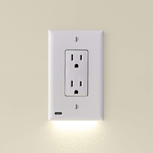 SnapPower GuideLight - Paquete de 10 unidades para enchufes para decoración estándar, no salidas GFCI - Luz nocturna - Placa de pared de salida