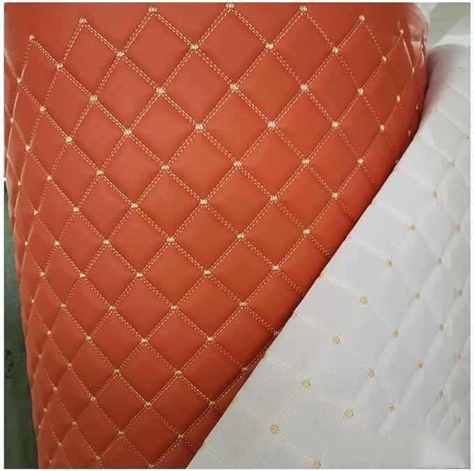 Pikowana Pianka, Sztuczna Skóra, Oparcie Z Grubej Gąbki, Wyściółka Pojazdu Rowkami Diamentowymi Na Zagłówkach(Orange,1.6x2m)