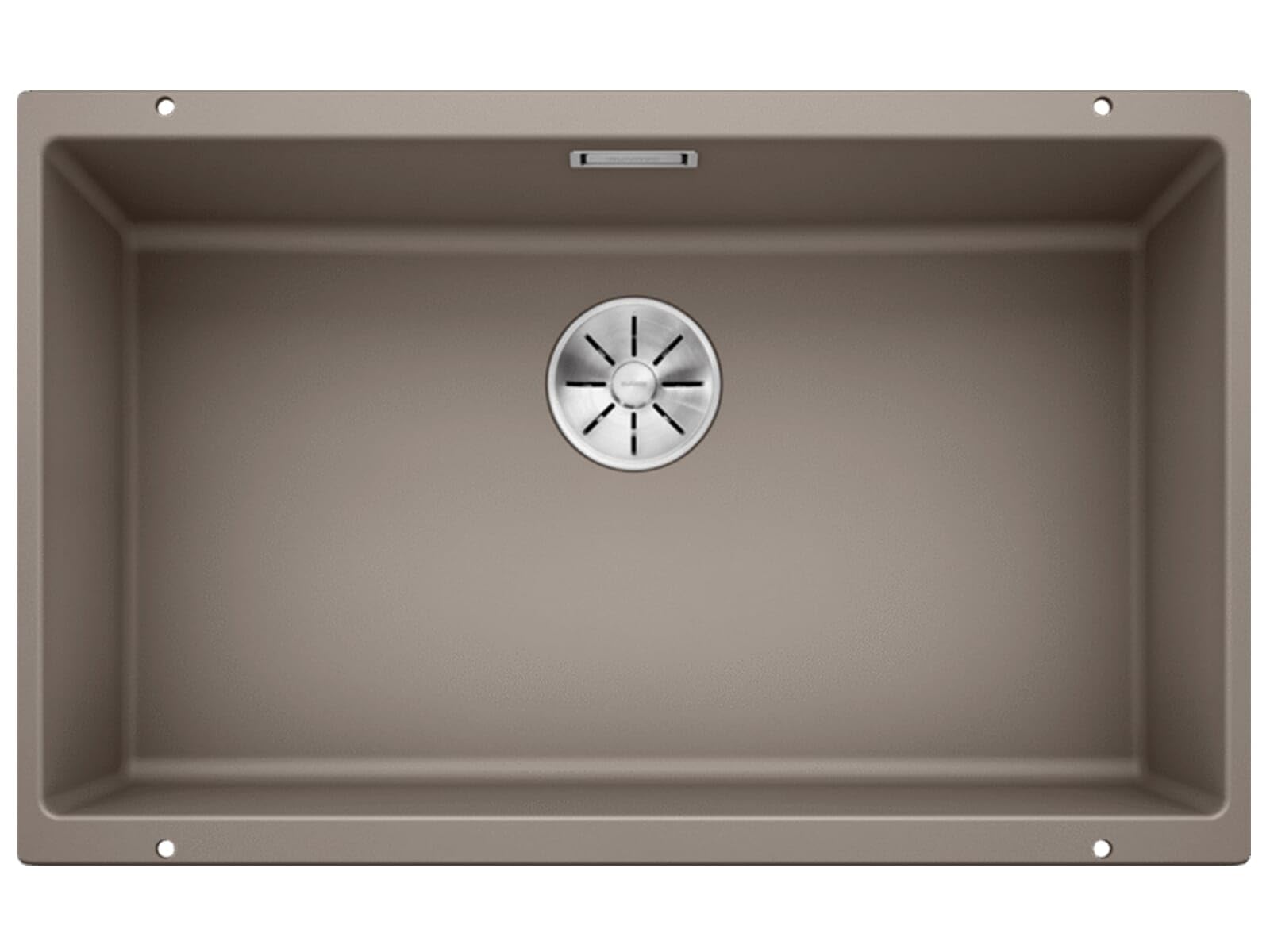 BLANCO SUBLINE 700-U | SILGRANIT Sink in Tartufo | Installation Type: undermount Installation | for 80 cm Wide Base cabinets | One Cut-Out and only one Installation | [73x46x20.2 cm]