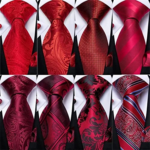 Corbata roja a rayas para hombre
