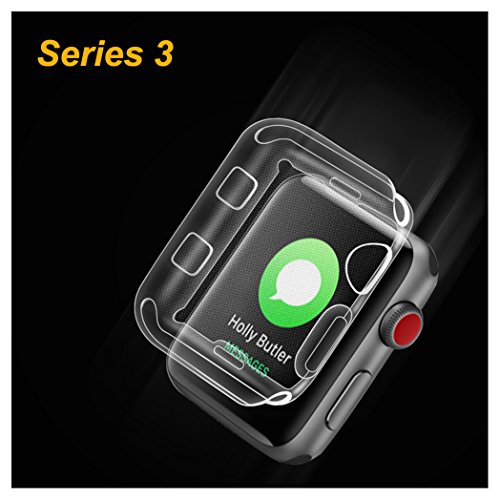 Apple Watch 3 Screen Protector Case Leeanyoung Ultra-Thin Soft TPU Case 0.3MM High Transparency Full Cover for New Apple Watch Series 3 (2107) 38mm