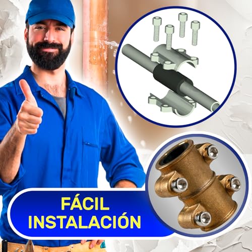 Miniatura 5 de Abrazadera Tapaporos Para Tubo De Cobre Diámetro 18 Mm De Latón - Monteral