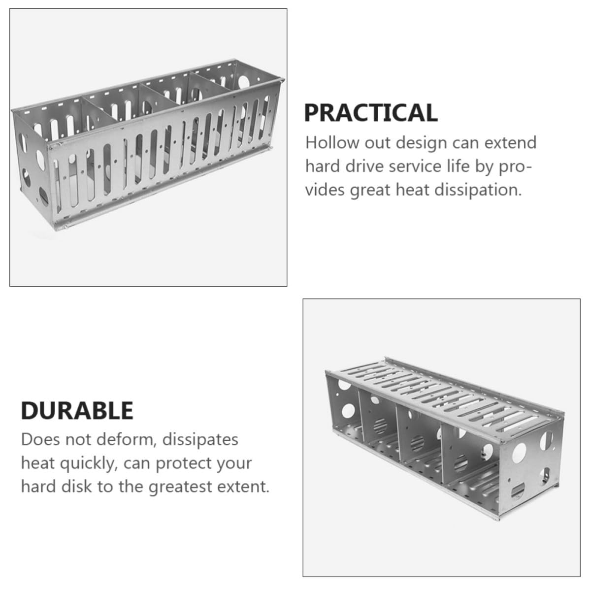 Outanaya Rack Decoracion Verano de Acero Inoxidable Discos Duros Externos para Instalación Conveniente en Estructura Multicapa Adecuado para Carcasas de Computadora