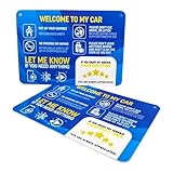 NIVRANA Rideshare Car Sign 2-Pack — Better Customer Relations, Higher Ratings and More Tips with Universal Sign, Accessory for Rideshare Drivers – 9” x 6” (Blue and White)