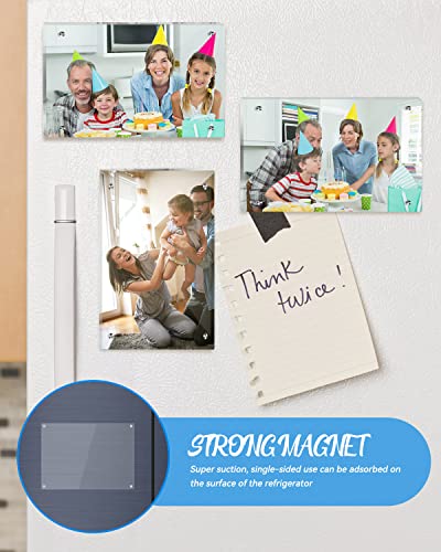Tneltueb 5 Pack Acrylic Magnetic Picture Frame 4×6 Double Sided Clear Photo Frame - Frameless Display Floating Frame With Stand For Home Wedding Antique Documents #TOP5