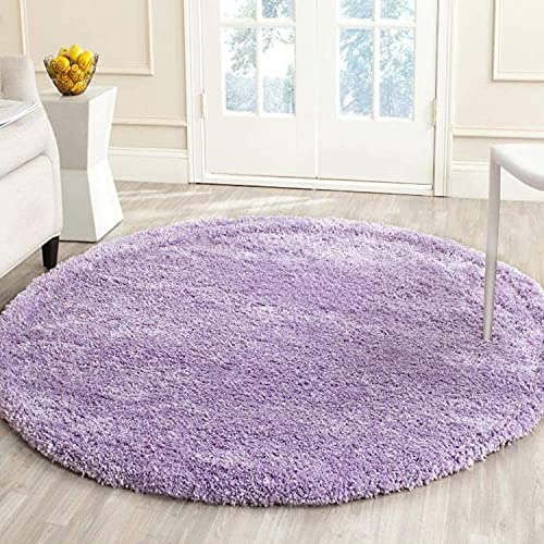 Image of CD Carpet Anti Slip Shaggy Fluffy Fur Rugs and Carpet for Living Room Bedroom Kids Room Plain Circle Carpets for Home with 2 Inch Thickness (Color Royal Purple Size 4x4 Feet Round)