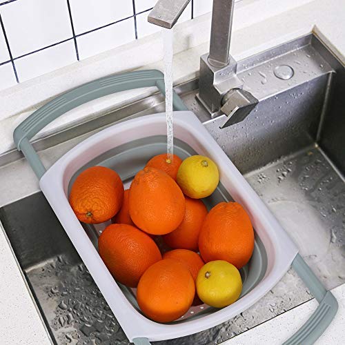 Kitchen Collapsible Colander,Colander Collapsible Silicone,Colander Strainer Over The Sink Vegetable, Fruit Colanders Strainers