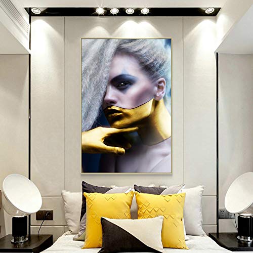 Portrait moderne maquillage peinture sur toile haute définition 60x90