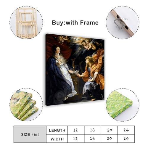 Impression sur toile Annunciation Rubens tableau déco bureau 40x40