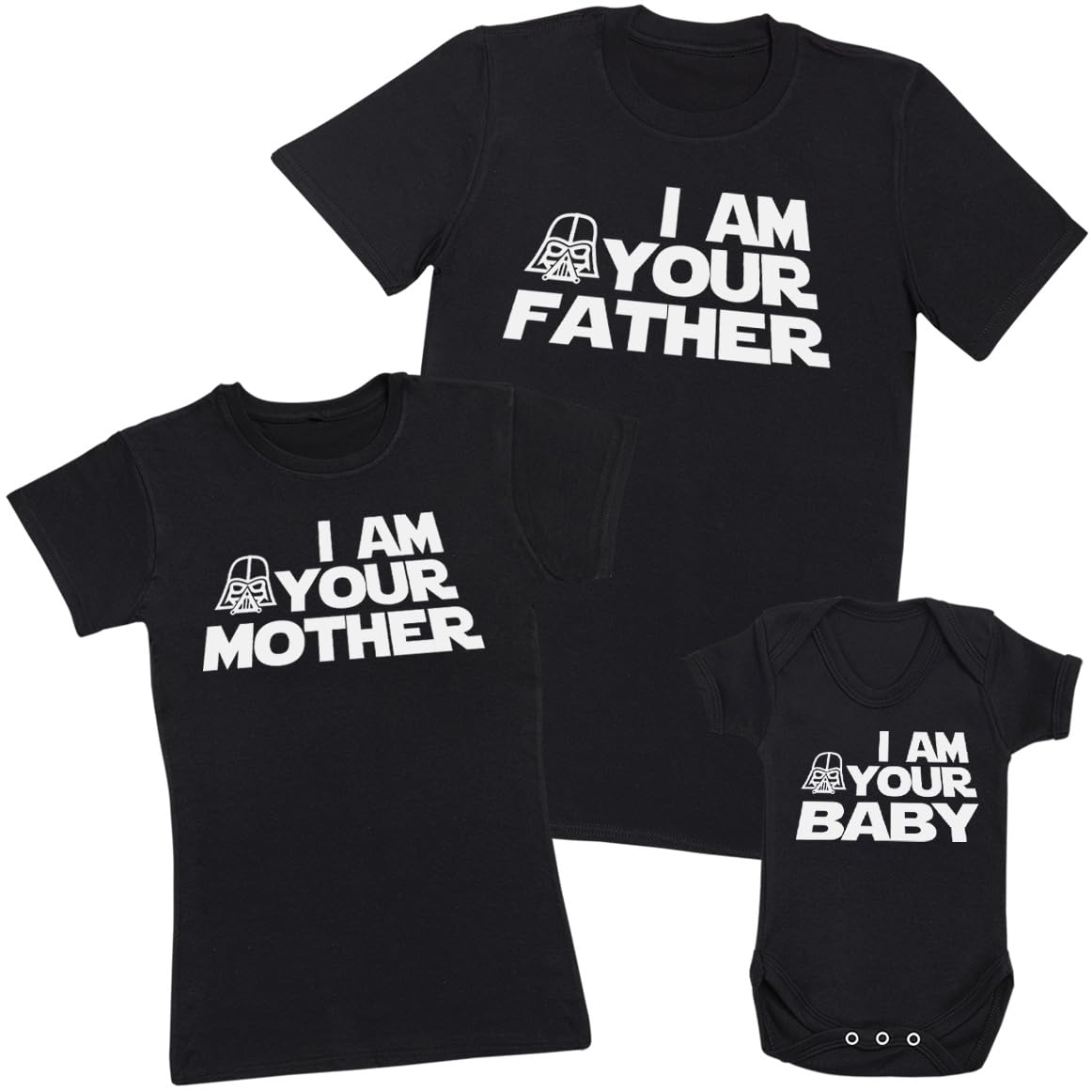 The Gift Project Black I Am Your Father, I Am Your Baby - Matching Set - Create Your Own Personalised Set - (Sold Separately)