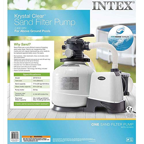 Intex 2800 Gph Above Ground Pool Sand Filter Pump W/Threaded Hose Adapter (Pair) #TOP6