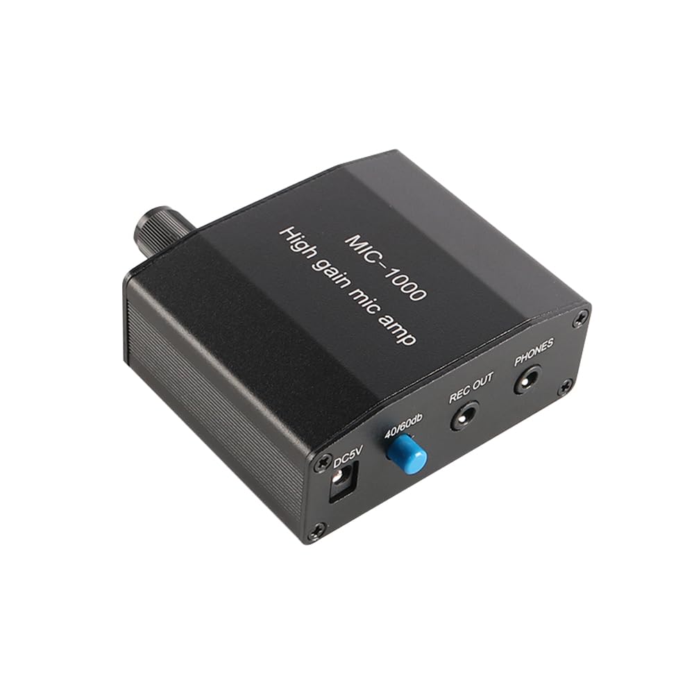 Kit d'amplificateur de Microphone préamplis Amplificateur de Son Micro avec Gain 1000x Ensemble d'accessoires Parfait pour l'enregistrement du Son en Direct et Les Applications de Diffusion