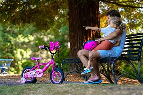 Huffy Disney Minnie Mouse Kids Bike 12 Inch Pink For 3-5 Year Old with stabilisers
