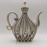 FMOGE Silber Teekanne Antike Phoenix Kessel Krug Home Decoration Silber Flat Pot Tee Zeremonie Zeremonie Dekoration