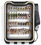 Wifreo Fly Fishing Flies Assortment with Waterproof Fly Box, 40pcs Dry/Wet/Nymph Flies, Trout/Bass/Panfish/Salmon Fishing Flies