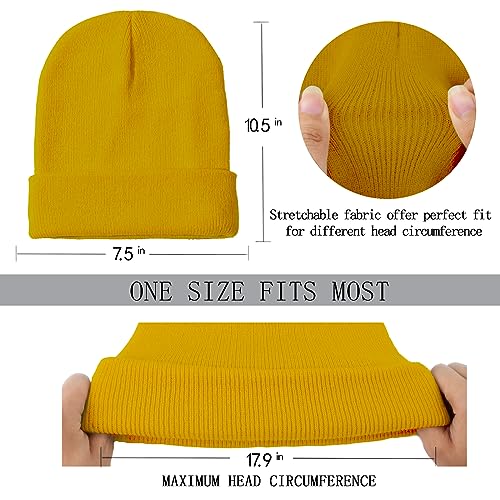 ZOORON 1&2 Pack Beanie for Men Women Slouchy Beanie Hats Winter Knit Caps Soft Ski Hat Unisex