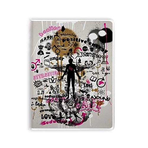 Carnet de notes souple motif floral humain graffiti cahier dessin écriture