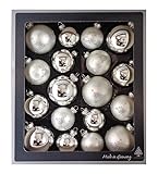 Thüringer Glasdesign - Kugel Set aus Glas, Weihnachtskugeln inkl. Aufhänger, Glanz und matt, Christbaumkugeln, Christbaumschmuck, Dekoration