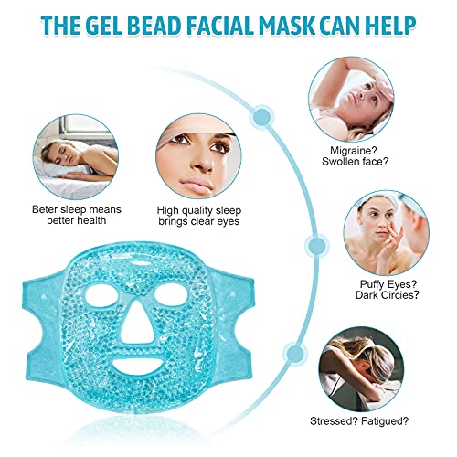 KOLTECH-Reusable-2pcs-Gel-Beads-Face-and-Eye-Mask-Gift-Kit-Hot-Cold-Mask-Therapy-for-Migraine-Pain-Relief-Puffiness-Sinus-Pressure-Acne-Headaches-Relaxation-Bule