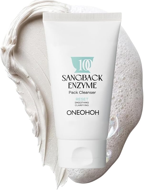 ONEOHOH Sangback limpador facial enzimático de argila que vira espuma com caulim, bentonita e pantenol, 100 mL