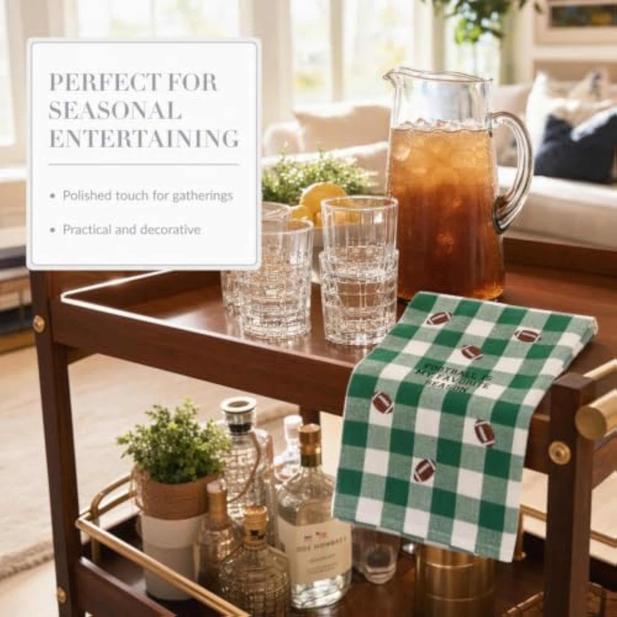 Football Seasonal Decorative Bar Towel, Kitchen Gift