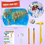 UNGLINGA Gemstones Excavate Gem Stone Dig Kit for Kids Geology Science | 15 Different Real Gem Stones & Fossils, with Dig Tools, Boys Girls Birthday Gifts Idea, Educational S.T.E.M Toys