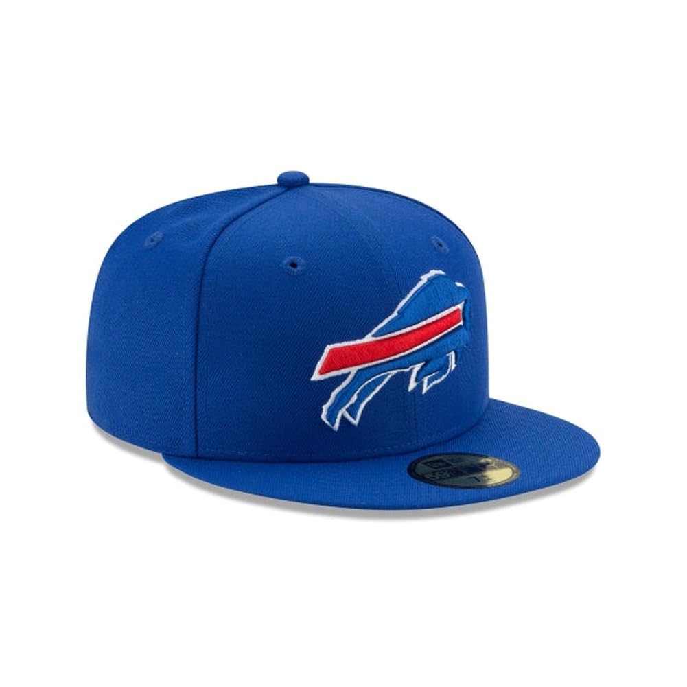 New Era NFL 59FIFTY Buffalo Bills Blue Team Color Logo Authentic Collection Fitted On Field Football Cap Hat