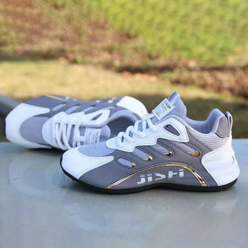 Men's Road Running Shoes - Stylish Geometric Pattern, Breathable Mesh Upper & Durable Rubber Sole, Lace-Up Closure, Low-Top Design for All-Season Outdoor Activities3