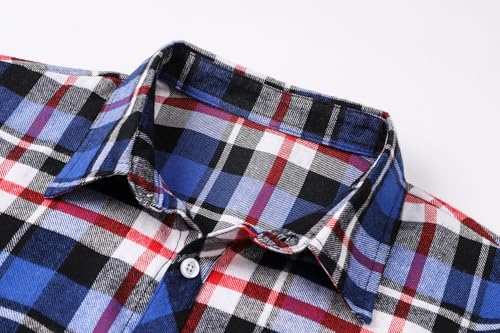 Image of Betusline Boy and Men Button Down Plaid Shirt