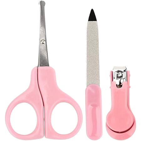 Amazon ベビー爪切り 爪やすり ハサミ まるヘッド 無毒 安全 可愛い 爪切りセット ピンク ベビー爪切り ベビー マタニティ 通販