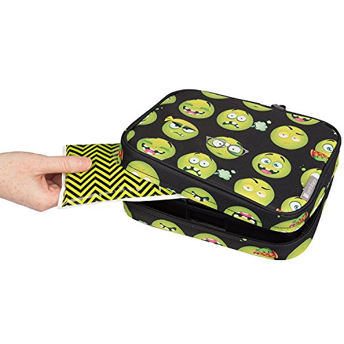 Bentology Lunch Bag And Box Set For Kids - Boys Insulated Lunchbox Tote, Bento Box, 5 Containers And Ice Pack - 9 Pieces - Emoji #TOP3