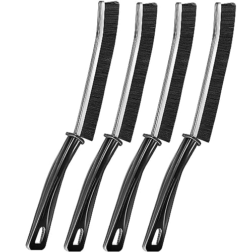 YRAKOZIN Cepillo para Limpieza de Grietas [4 Pcs], Cepillo Limpieza Espacios de Cerdas Duras, Cepillo para Fregar Limpiador de Lechada para Juntas Profundas de Azulejos de Baño De Cocina - Negro