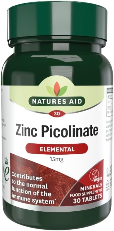 Natures Aid Zinc Picolinate 15mg 30 tablet