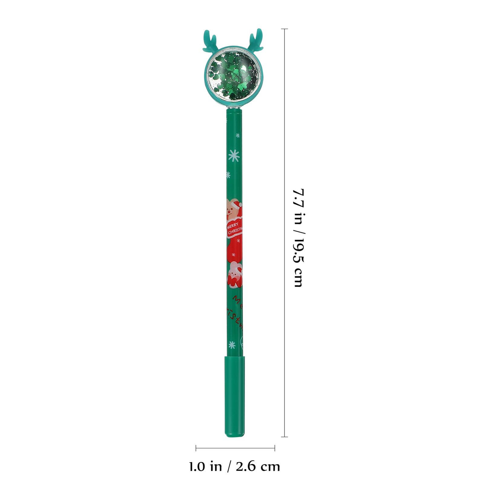 WOONEKY 36 Pièces Lot de Stylos Gel à Encre Fluide Thème Noël avec Toppers Renne Paillettes pour Écriture Lisse et Cadeaux Festifs