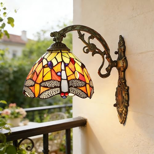 XINYASEE Lámpara de pared de estilo Tiffany,E27
