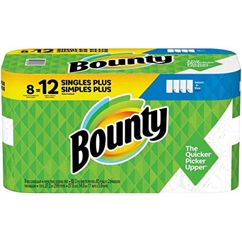Bounty Select-A-Size Paper Towels, 8 Giant Rolls (PGC74728) - Absorbent and Durable for Cleaning and Messes