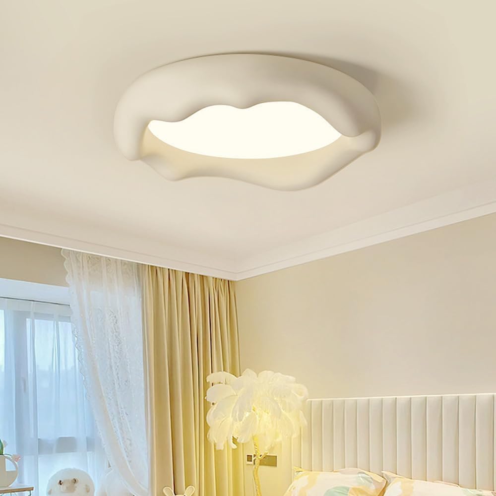 18W LED Flush Mount Ceiling Light, 13.8 Inch Ultra-Thin Circular Ceiling Lamp with Three Color Dimming, Modern Resin Fixture for Bedroom, Living Room, Dining Room, Kitchen