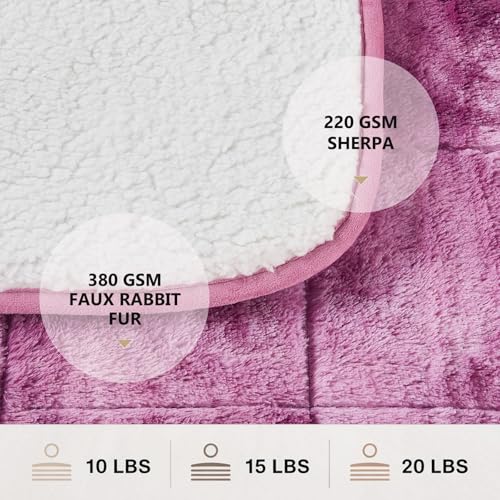Image of Homemate Heated Weighted Blanket for Adults - 62 inchx84 inch 15lbs Electric Throw Fast Heating Heavy Blanket 1 /2 /4 /6 /8 Hour Auto Off 10 Heat Levels Over-Heat Protection Luxury Faux Fur Sherpa