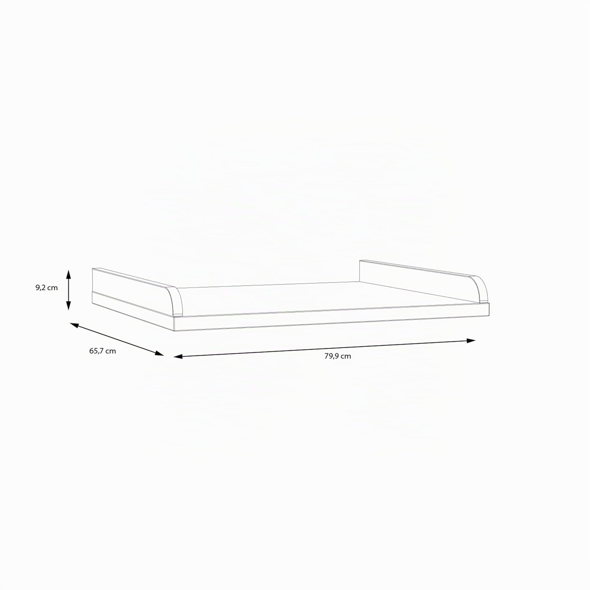 FORTE Winnie Wickelauflage, Holzwerkstoff, Sonoma Eiche, B x H x T: 79,9 x 9,2 x 65,7