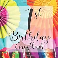 1st Birthday Guest Book: Fiesta Mexican Cinco Mayo Themed - First Party Baby Anniversary Event Celebration Keepsake Book - Family Friend Sign in Write ... W/ Gift Recorder Tracker Log & Picture Space 1089637454 Book Cover