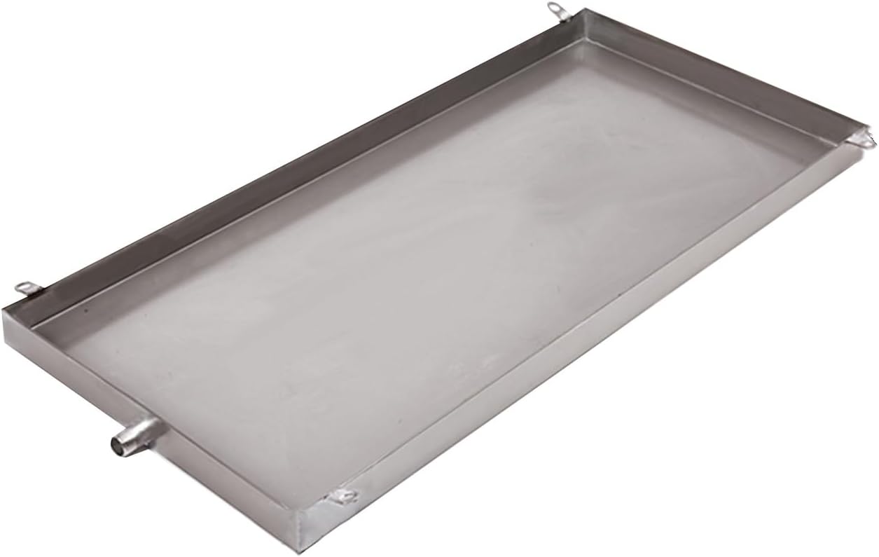Stainless Steel Air Conditioner Drip Pan - Leak Proof Condensate Drain Pan for Outdoor Air Conditioner Heat Pump Systems, Precision Welded, 45 x 100 cm
