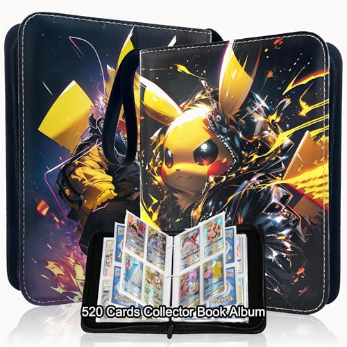 Album/classeur Pour Cartes Pokémon - 400 Emplacements - 50 Pages Avec Pochettes - Fermeture éclair étanche - Couleur PU