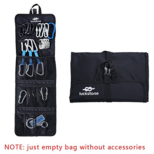 Aesy Bolsa de Almacenamiento, Escalada Arborist Espeleología Quickdraw Sling Mosquetón Equipo Colección Gear Organizar Bolsa (Negro)