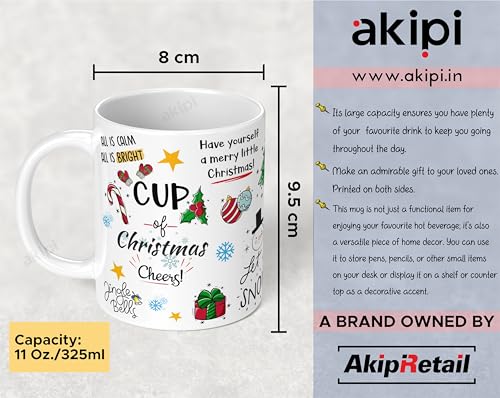 Image of Cup of Christmas Cheers - Merry Christmas Santa Ceramic Mug 11oz Designer Coffee /Tea Cup ARM675