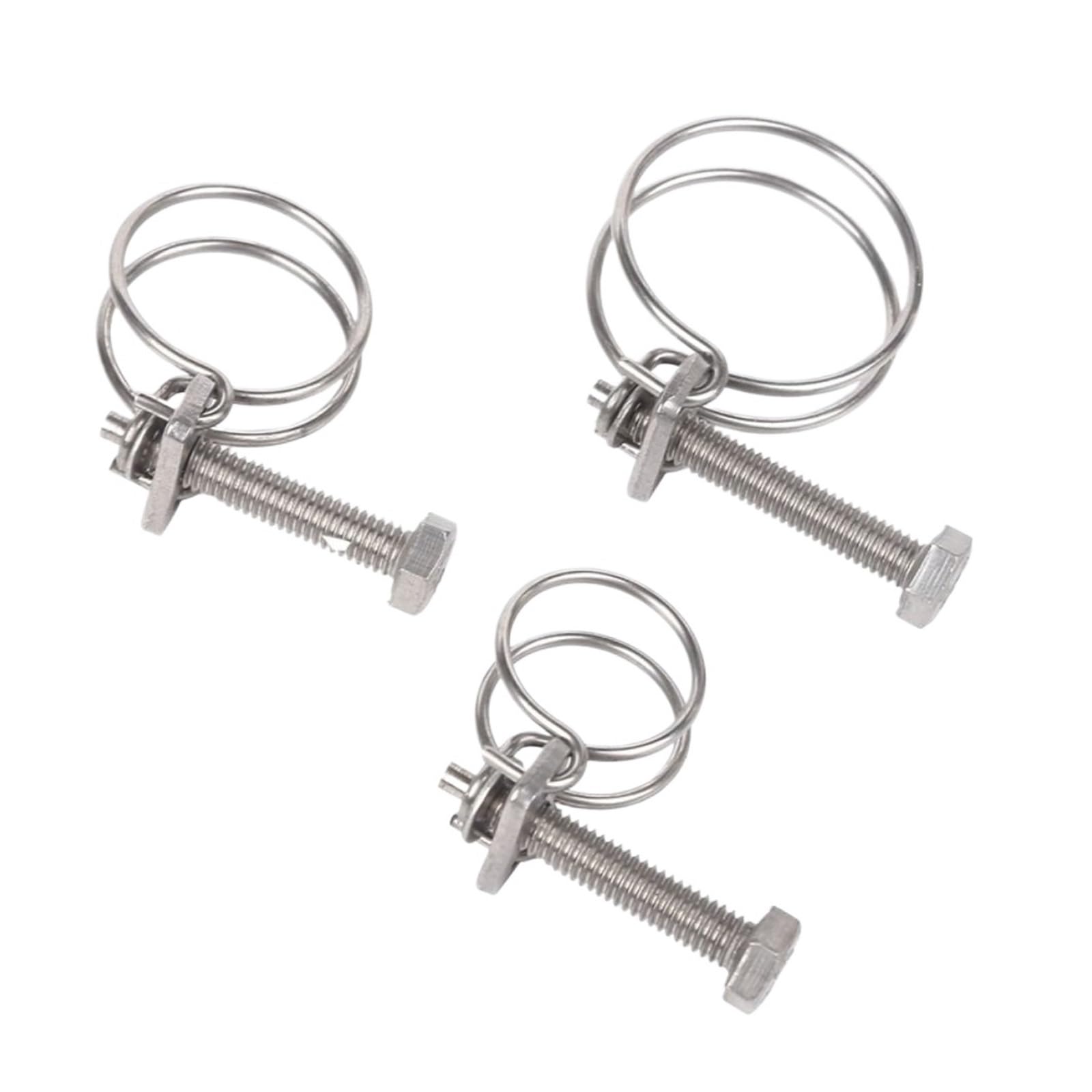 Morsetto per tubo a doppio filo, 1 pezzo, morsetto per tubo a doppio filo, clip fissa per tubo in acciaio inox 304, kit assortito (22-25 x 2,0 mm)