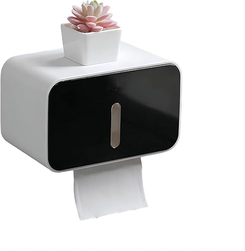 Soporte de papel higiénico impermeable al aire libre para baño, dispensador de plástico a prueba de mascotas, caja montada con adhesivo para