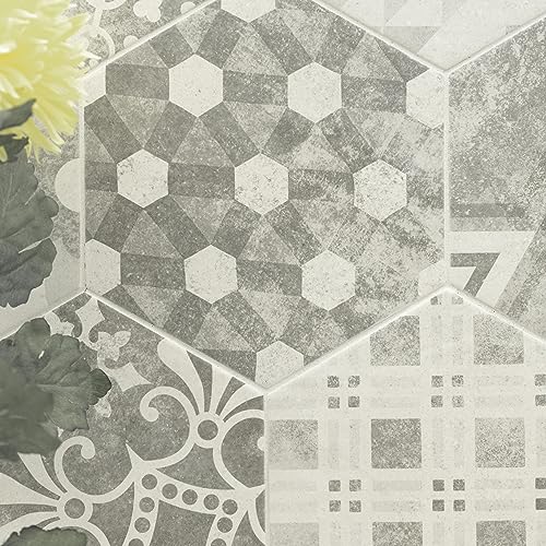 image for MSI Mixana 7 in. x 8 in. Encaustic Hexagon Matte Porcelain Floor Tile 